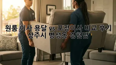 원룸 이사, 용달 vs 포장이사 비교 후기: 상주시 병성동 경험담