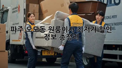 파주 오도동 원룸이사 최저가 할인 정보 총정리! 💸